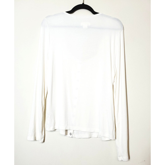 Anthropologie Maeve Womens XL Cardigan Top Stretch Square Neck White Long Sleeve - Picture 5 of 11